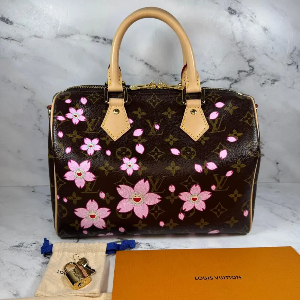 Louis Vuitton Murakami Bag Cherry Blossom Speedy 25 LV X TM Monogram Bandouliere